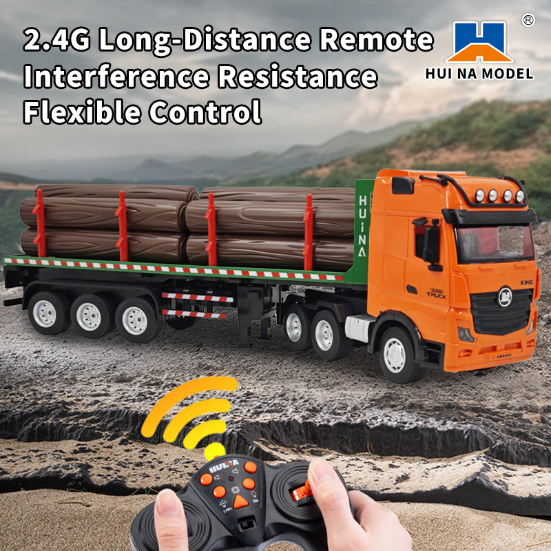 Huina 1313 1/18 RC Timber Transport Truck Construction Car 2.4ghz RC Transport Engineer Truck
