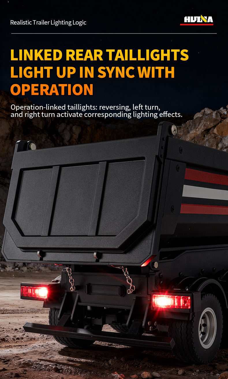 Huina 1509 1/18 Alloy Semi-trailer Dump Remote Control Truck Engineering Construction RC Car Toys Model