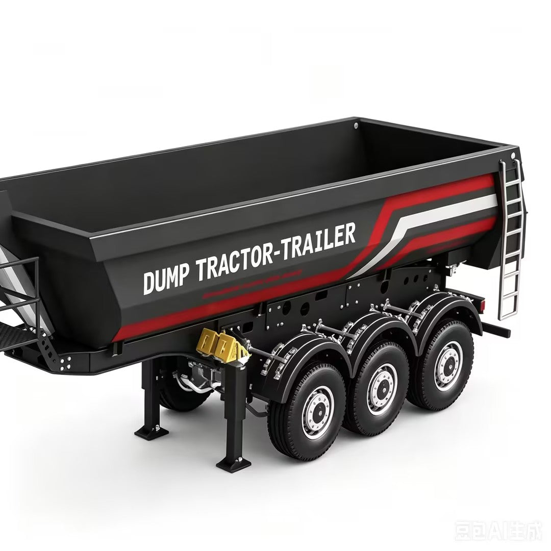 Kabolite 1:14 Scale K770S-102 Alloy RC Dump Trailer, Hydraulic Tipping Tractor Trailer for RC Truck & Tractor Models