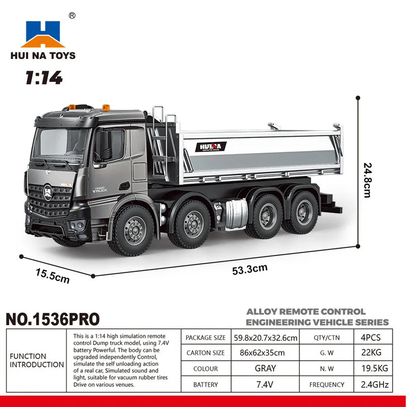 HUINA 1536 PRO 1:14 DUMP TRUCK (2025 MODEL)