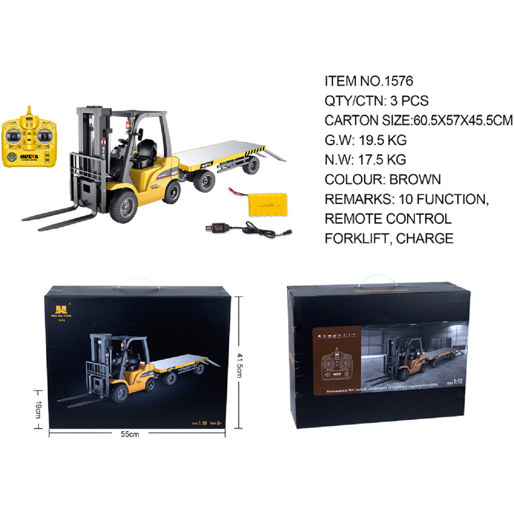 Huina 1576 1:10 RC Forklift + Flat Bed (2025 MODEL )