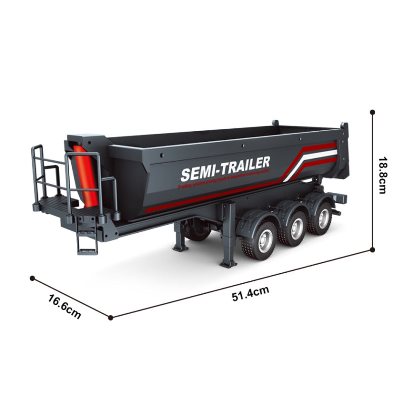 Huina 1509 1/18 Alloy Semi-trailer Dump Remote Control Truck Engineering Construction RC Car Toys Model