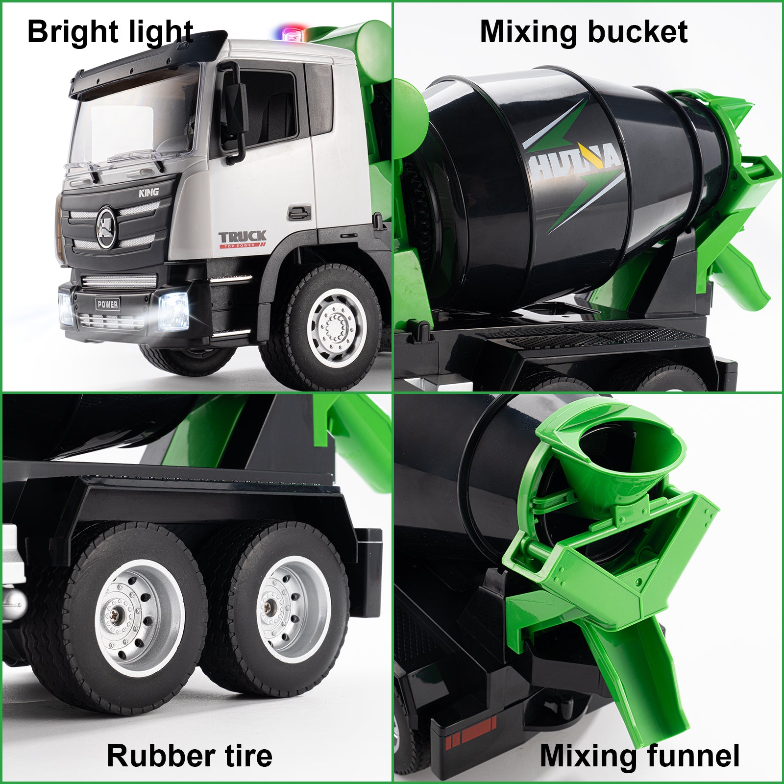 Huina 1557 2.4G 9 Channel Mini RC Mixer Construction Vehicle Truck