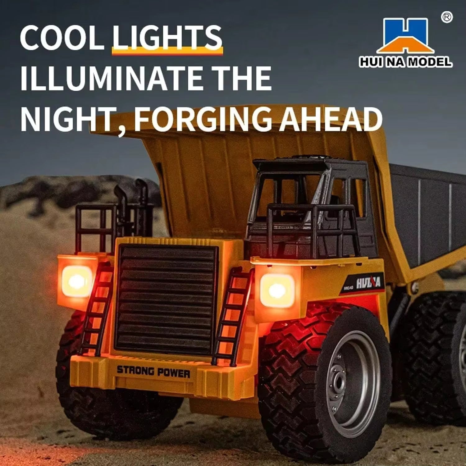 Huina 1533 RC Dump Truck 1:18 Scale 9CH Remote Control Construction Vehicle To