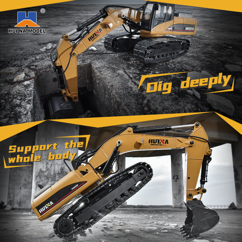 Huina 1580 1:14 All Metal Remote Control Excavator V4 (2024 Model)