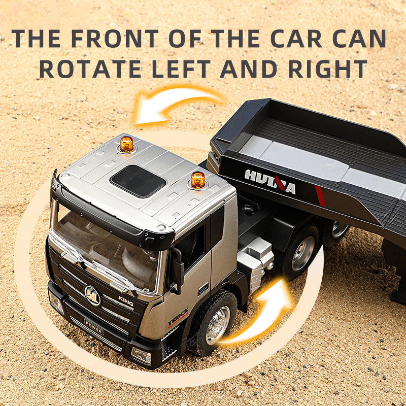 Huina 1318 1:24 Semi-alloy Remote Control Flatbed Trailer Toy (2025 MODEL)