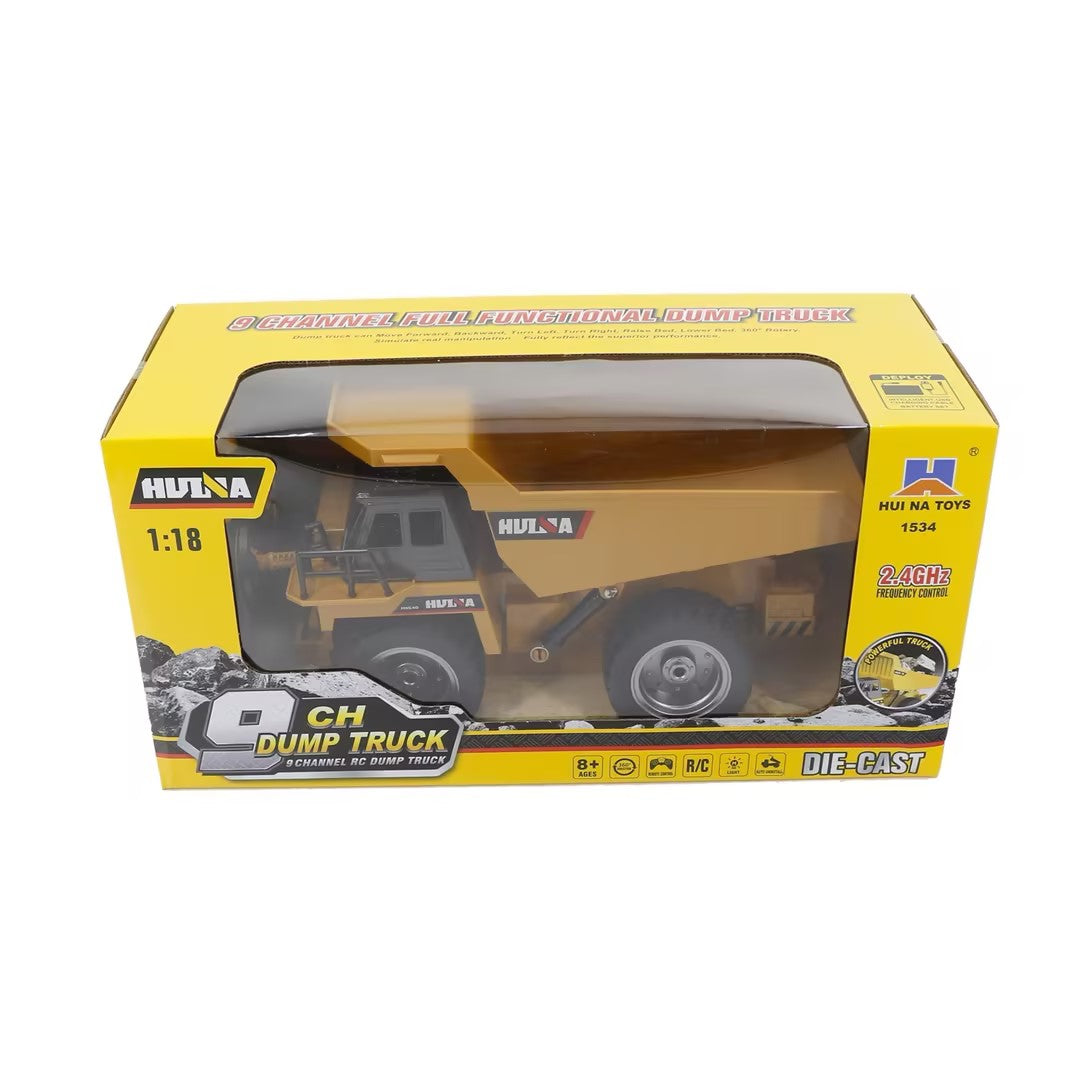 Huina 1534 1:18 Nine-channel Semi-alloy Remote Control Dump Truck (2025 MODEL)