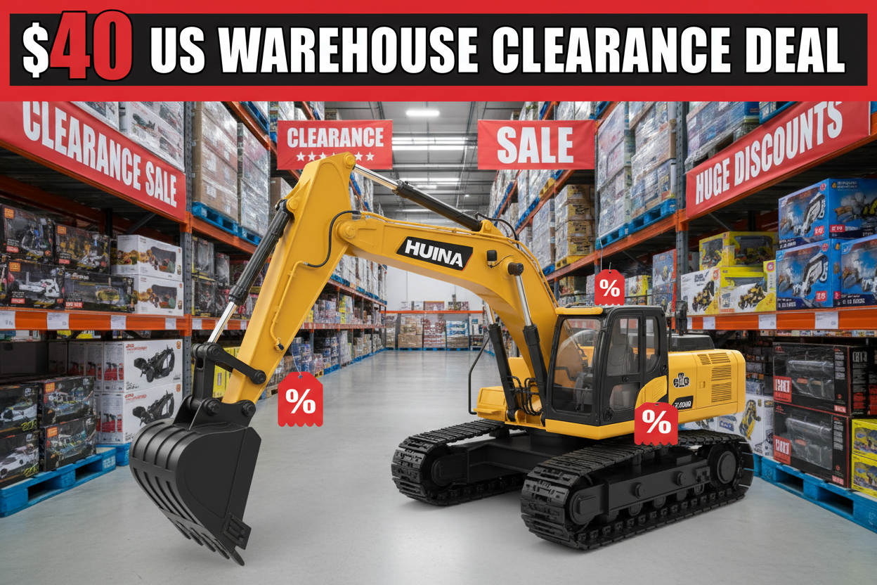 Budget-Friendly Pick: Grab Huina 1319 RC Excavator at $40 in Our US Warehouse Clearance