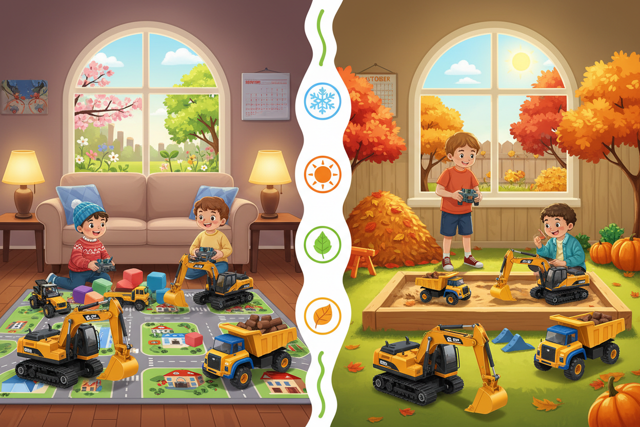 Year-Round Fun with Huina: How to Enjoy RC Trucks & RC Excavators Indoors (Winter-Spring) & Outdoors (Summer-Fall)