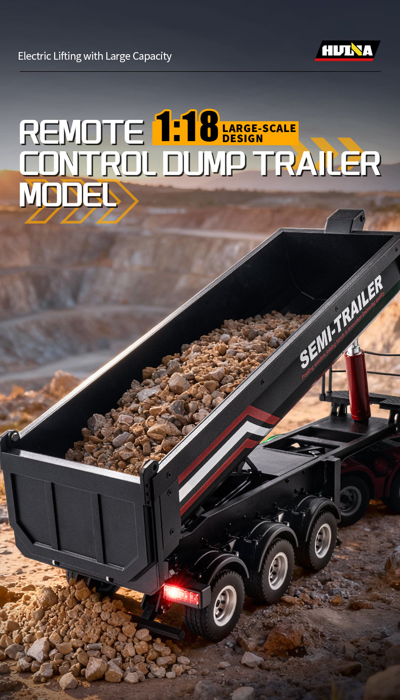 Huina 1509 1/18 Alloy Semi-trailer Dump Remote Control Truck Engineeri
