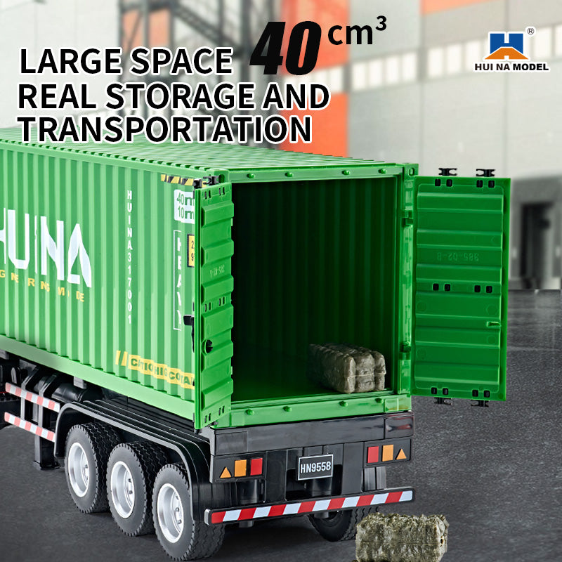 HUINA 1317 1:18 Semi-alloy Remote Control Container Truck( 2024 New Model)