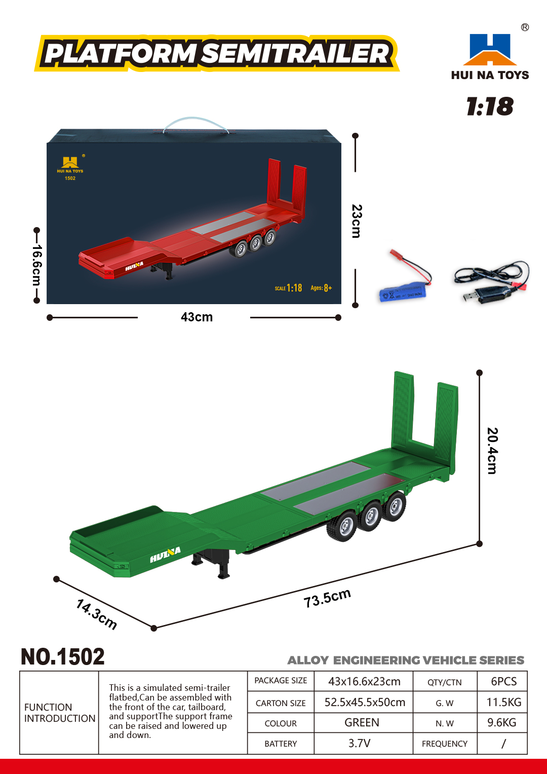 Huina 1501  1:18 19-channel Scania tractor