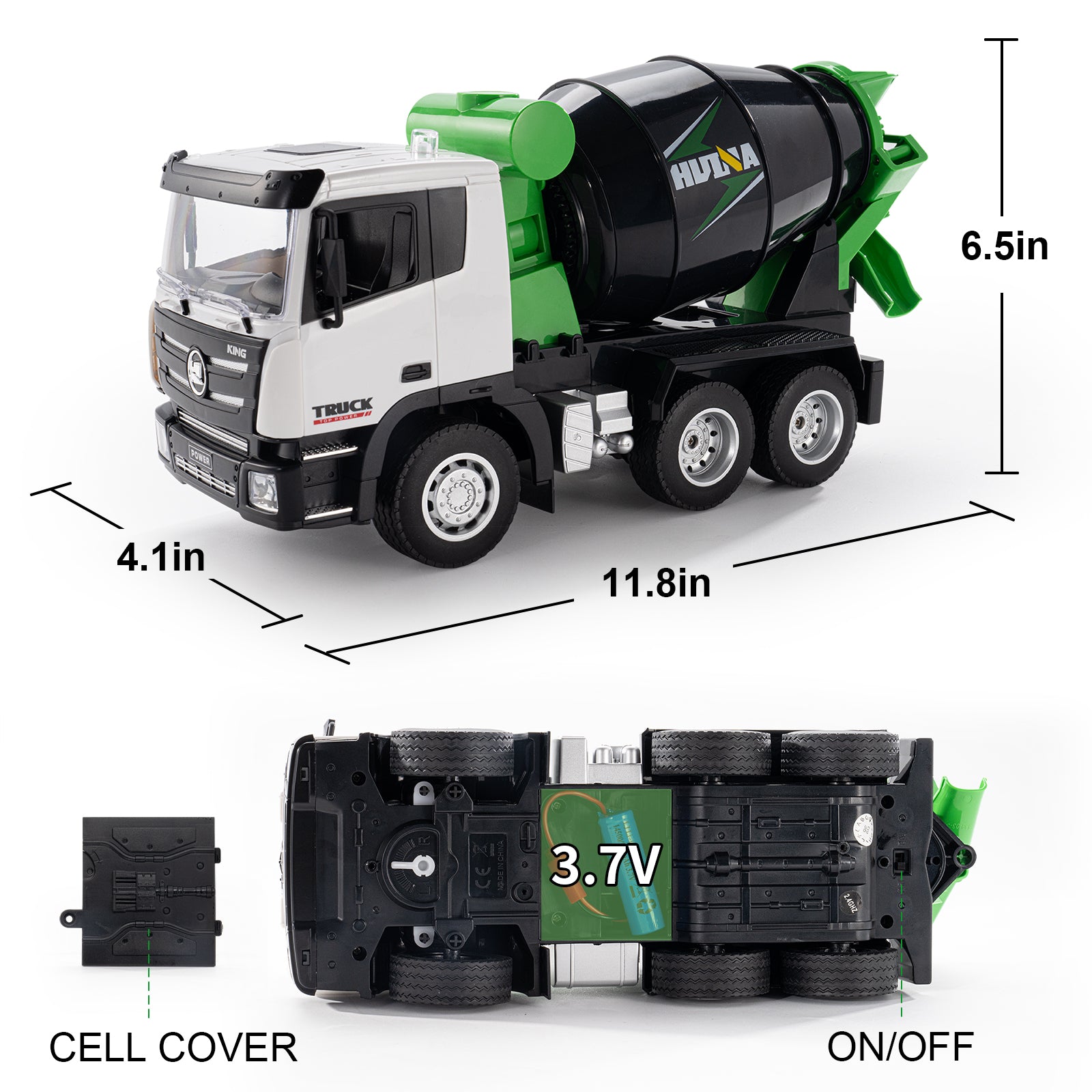 Huina  1557 2.4G 9 Channel Mini RC Mixer Construction Vehicle Truck