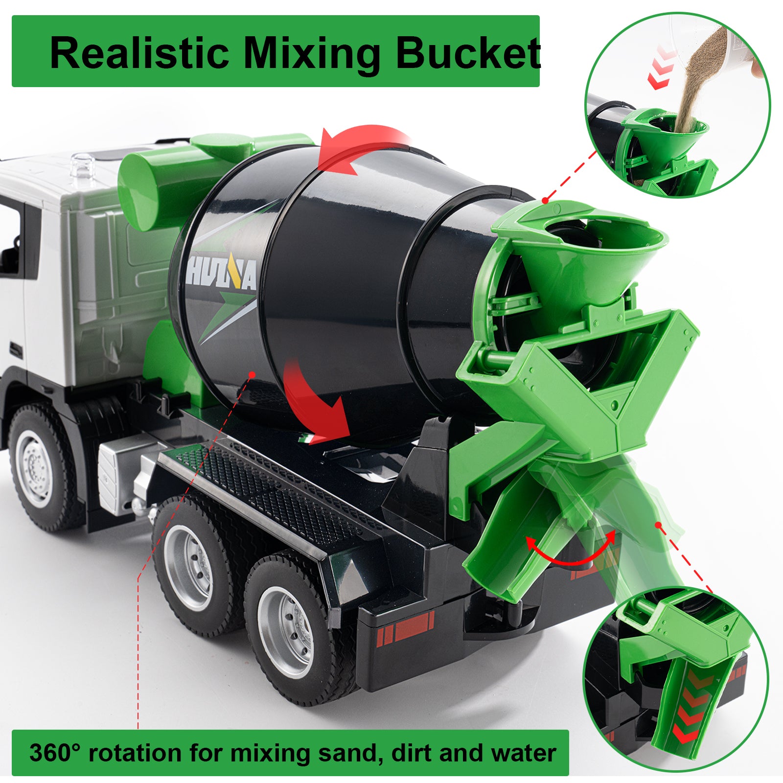 Huina  1557 2.4G 9 Channel Mini RC Mixer Construction Vehicle Truck