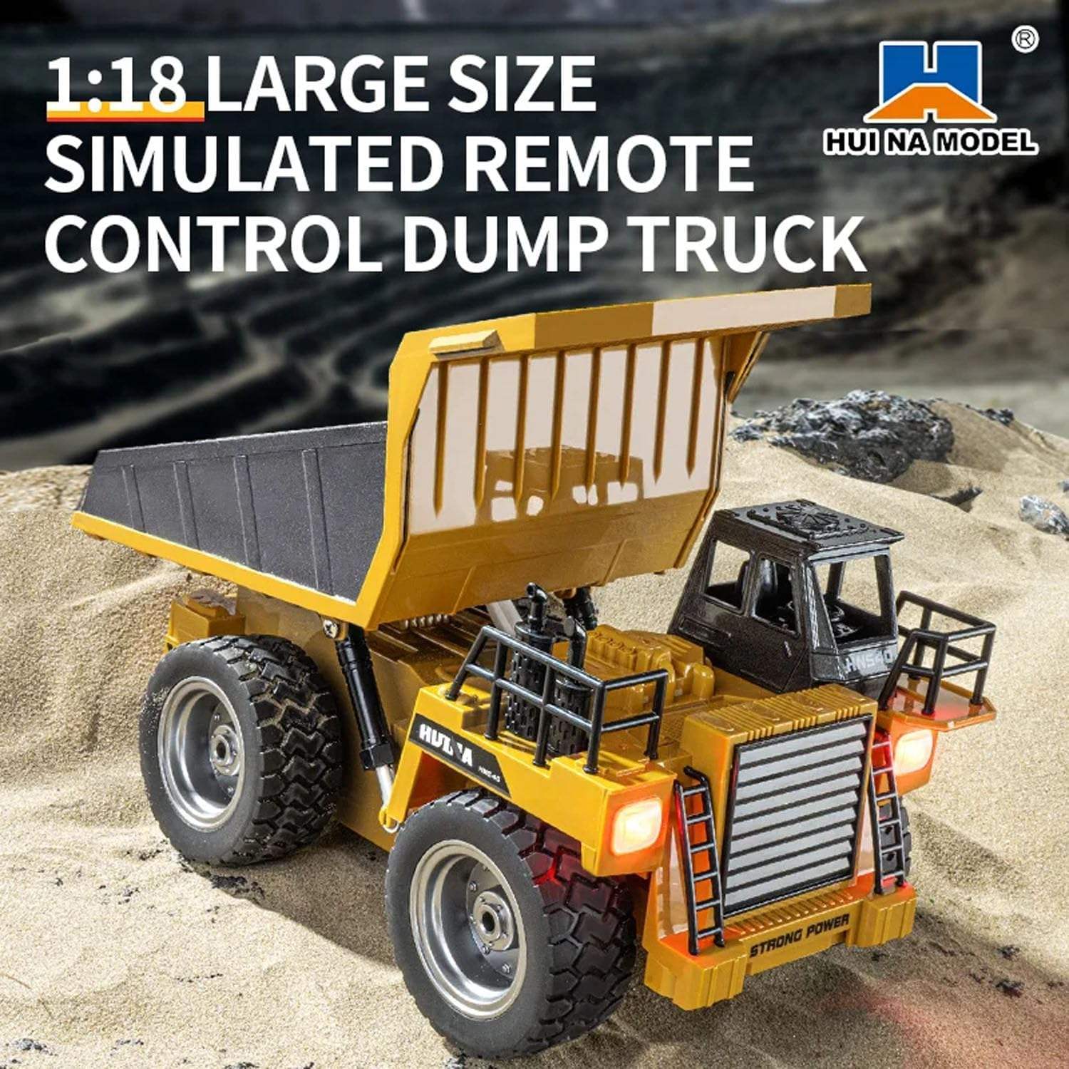 Huina 1533 RC Dump Truck 1:18 Scale 9CH Remote Control Construction Vehicle To