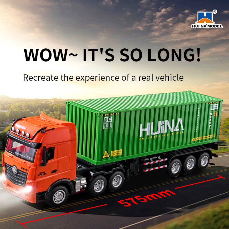 HUINA 1317 1:18 Semi-alloy Remote Control Container Truck (2025 MODEL)