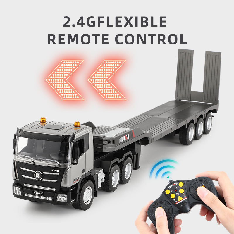 Huina 1318 1:24 Semi-alloy Remote Control Flatbed Trailer Toy (2025 MODEL)