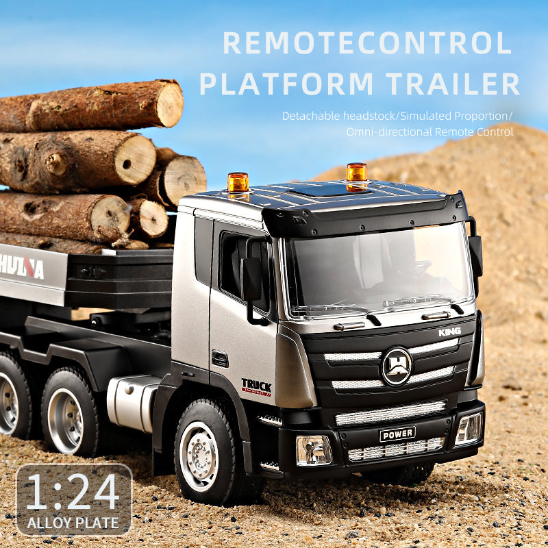 Huina 1318 1:24 Semi-alloy Remote Control Flatbed Trailer Toy (2025 MODEL)