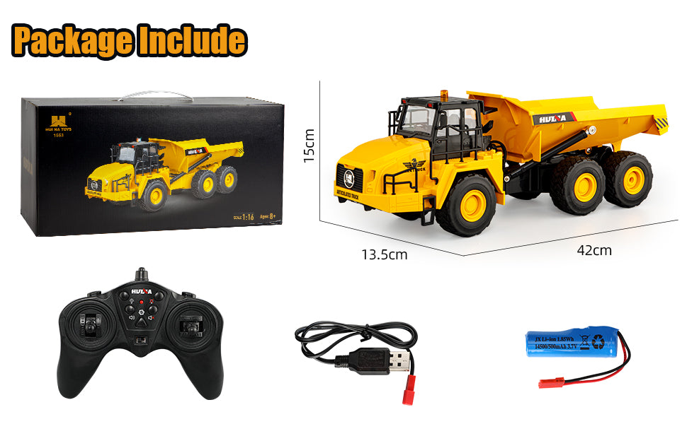 Huina 1553 1:16 Remote Control Dump Truck Toy 