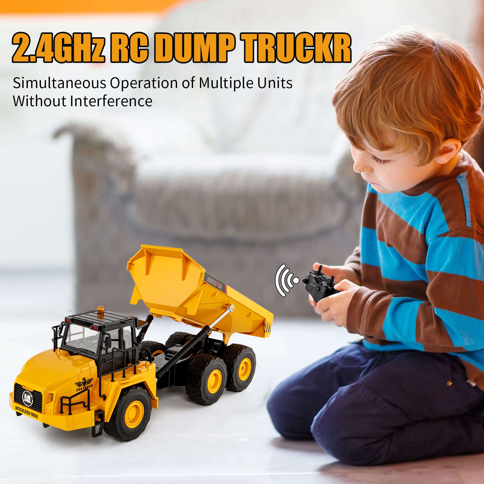 Huina 1553 1:16 Remote Control Dump Truck Toy 