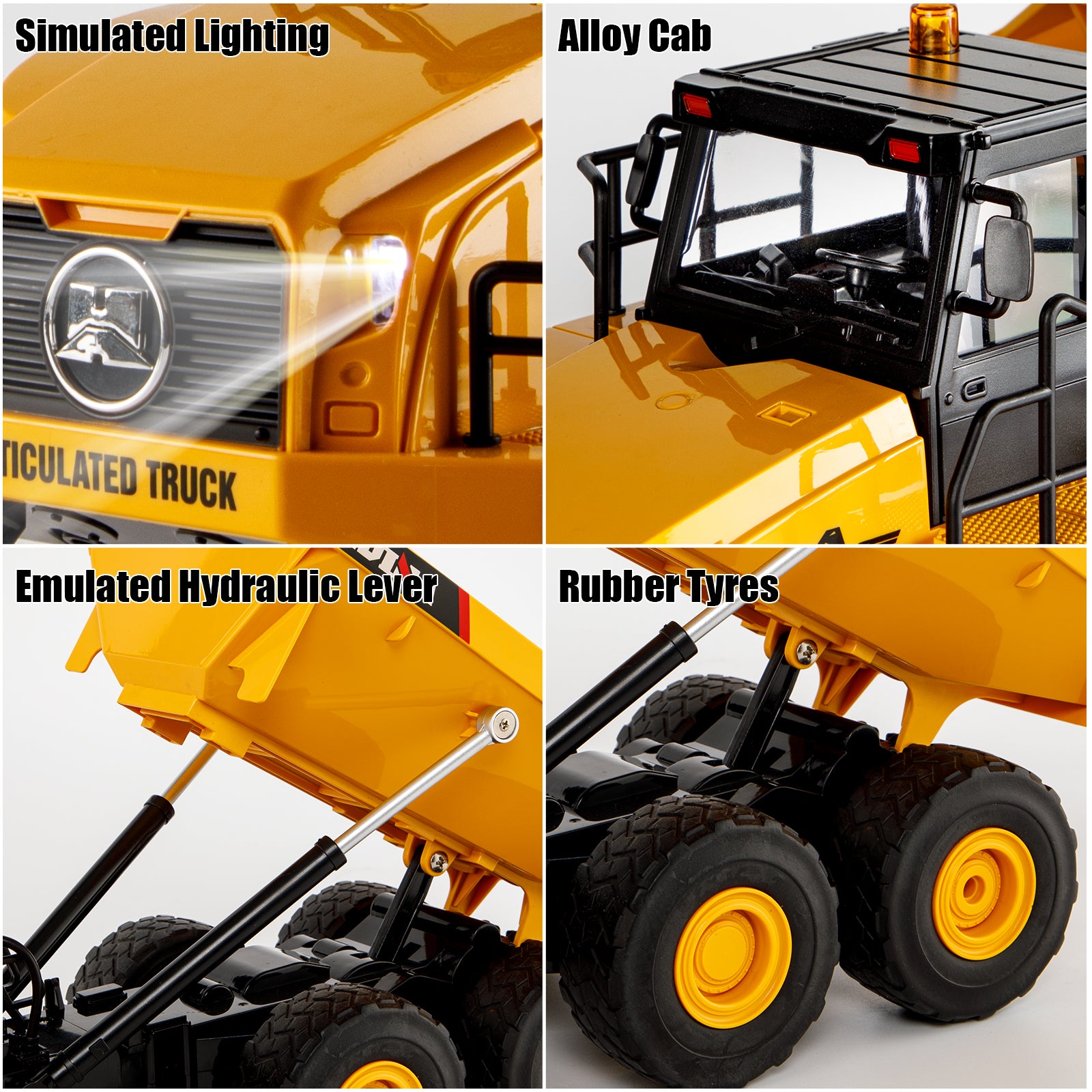 Huina 1553 1:16 Remote Control Dump Truck Toy 