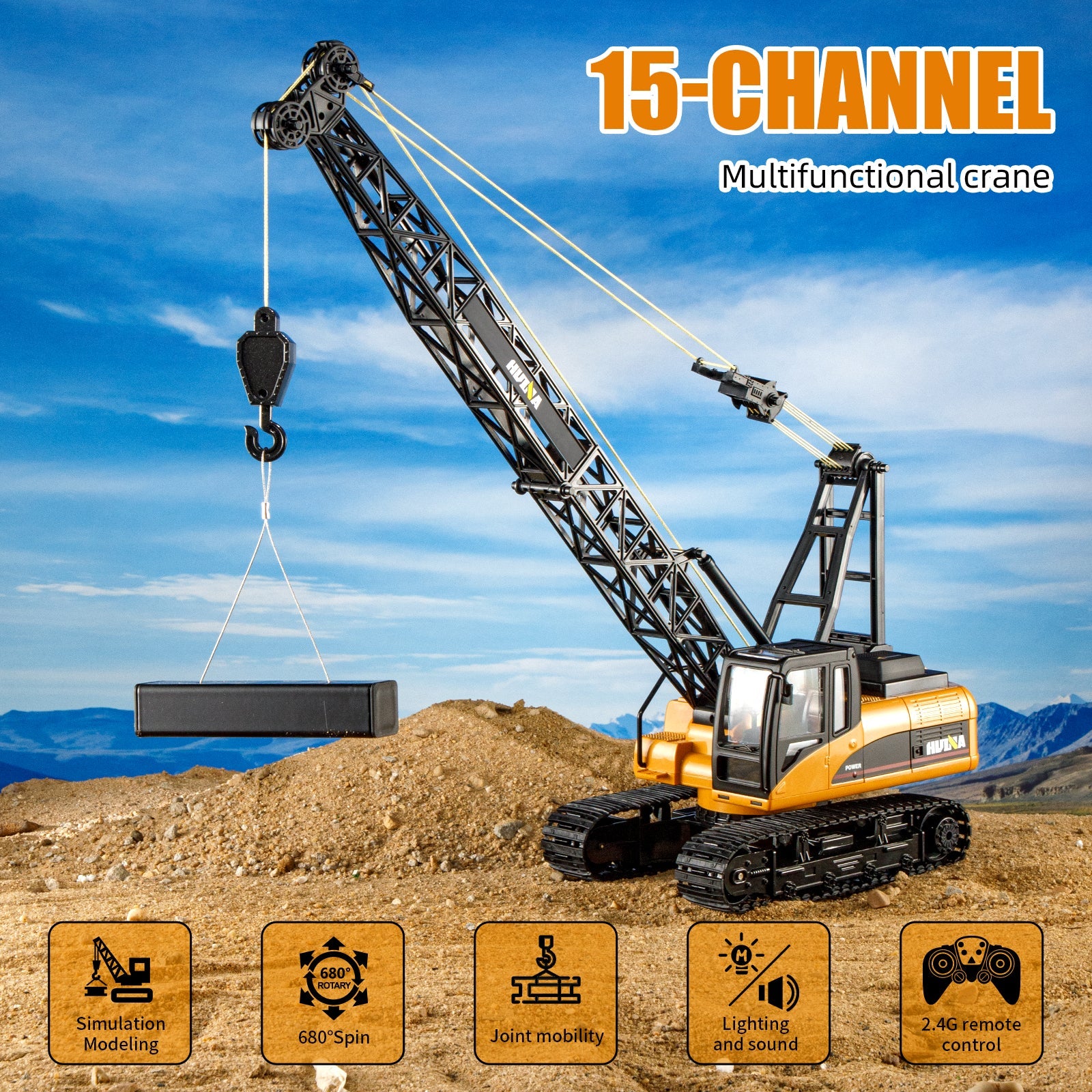 Huina 1572 1:14 RC Crane (2025 MODEL)