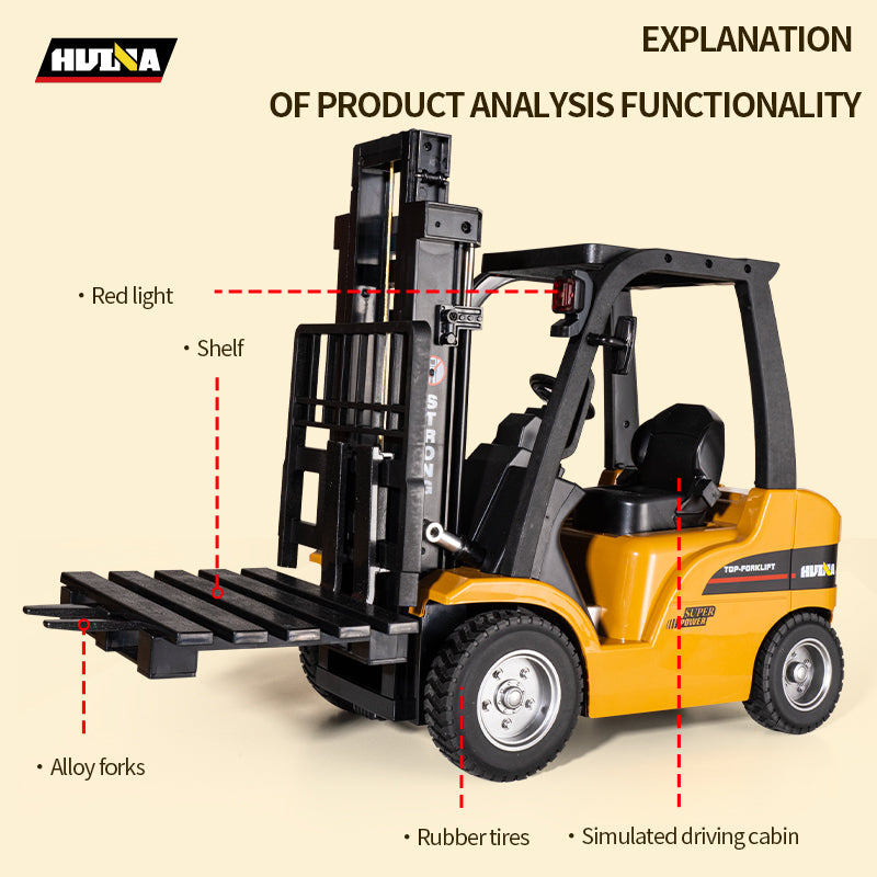 Huina 1577 1:10 Semi-alloy Remote Control Forklift Toy