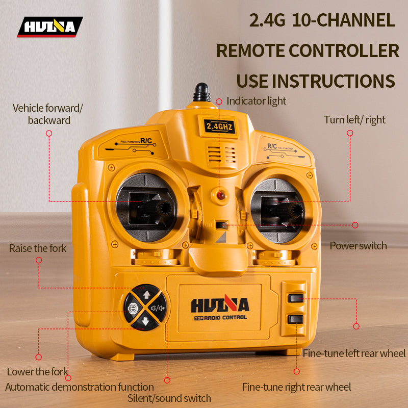 Huina 1577 1:10 Semi-alloy Remote Control Forklift Toy