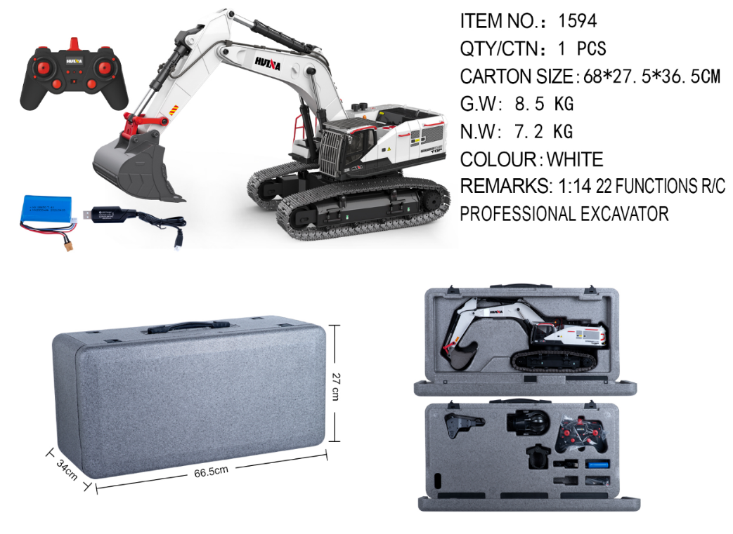 Huina 1594 1:14 Rc Excavator (2025 MODEL)